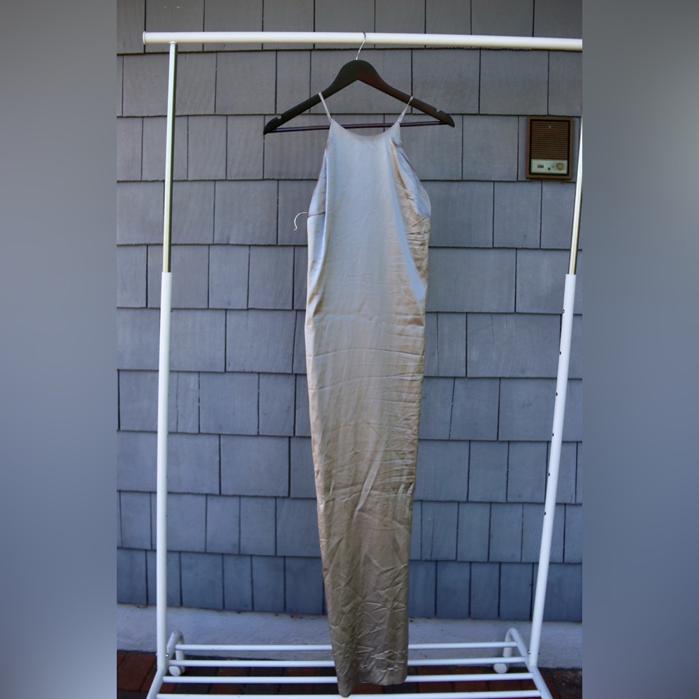Silver Vintage Strappy Long Sheath Dress l.magnin + laundry